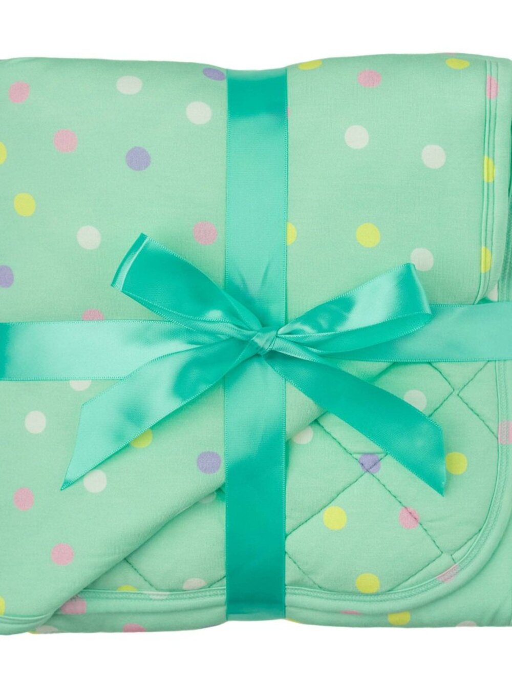Pastel Dots Mini Quilted Bamboo Baby Blanket